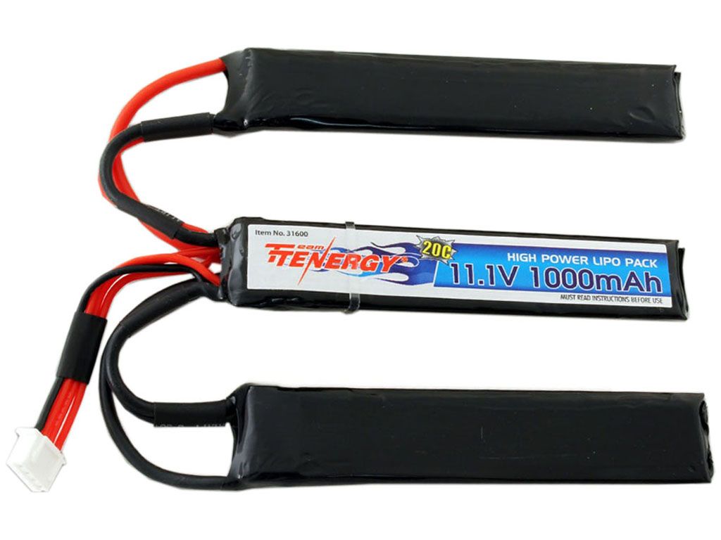 Tenergy 11.1V 1000mAh 3Cell LiPo Airsoft Battery ReplicaAirguns.ca